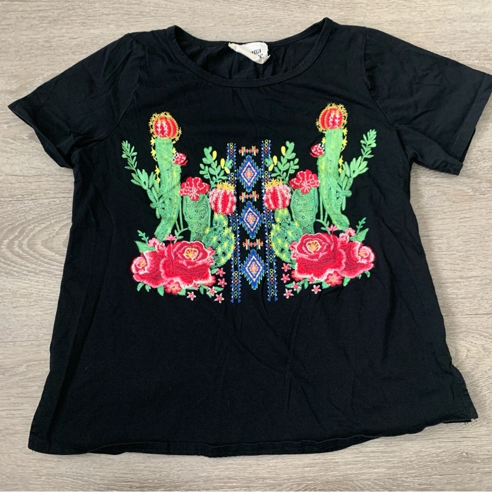 Savanna Jane Floral Cactus T-Shirt Size S